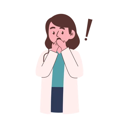 Femme médecin choquée  Illustration