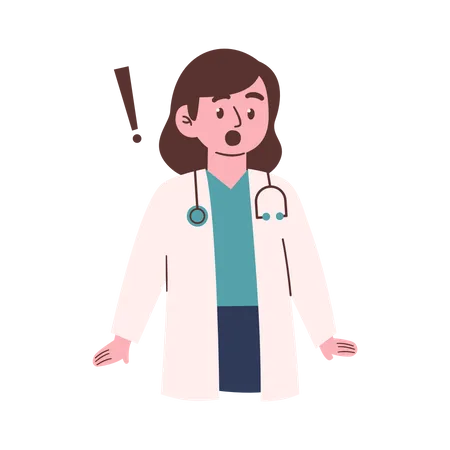 Femme médecin choquée  Illustration