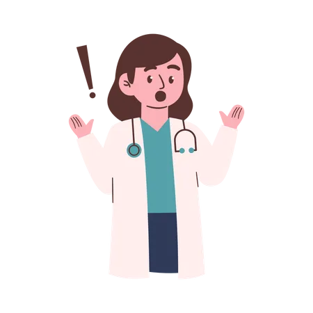 Femme médecin choquée  Illustration