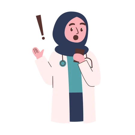 Femme médecin choquée  Illustration