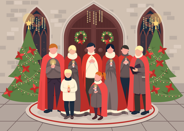 Chorale de chants de Noël  Illustration