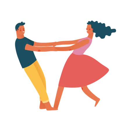 Chorégraphe masculin et féminin dansant sur la chanson  Illustration