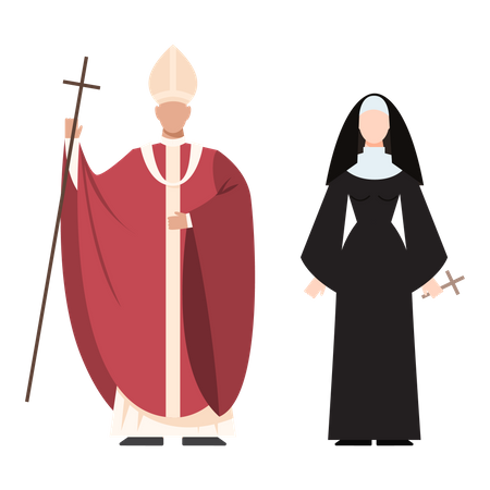Couple de papes chrétiens  Illustration