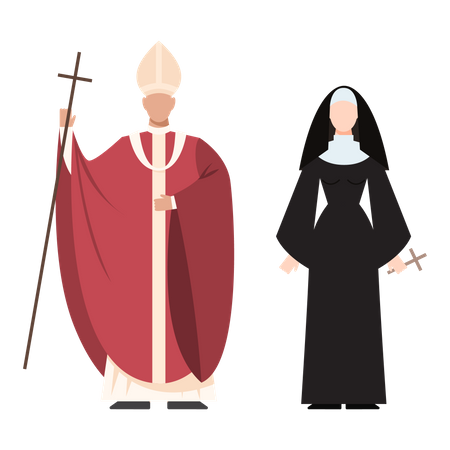 Christian pope couple  Illustration