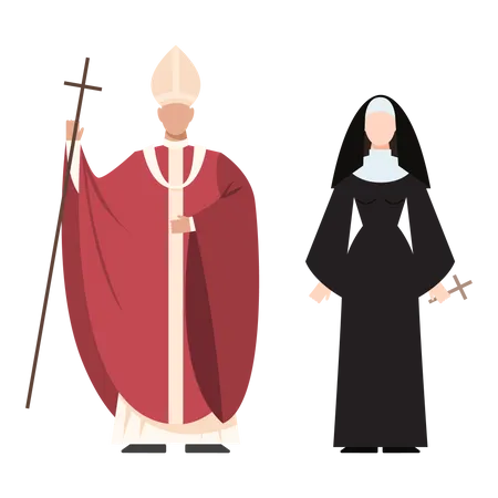 Christian pope couple  Illustration