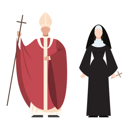 Christliches Papstpaar  Illustration