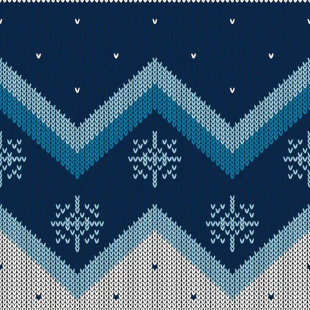 Christmas abstract knitted pattern  Illustration