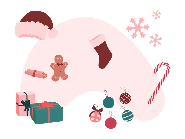 Christmas accessories  Illustration