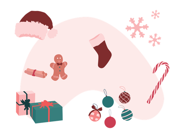 Christmas accessories  Illustration