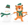 christmas animals illustration