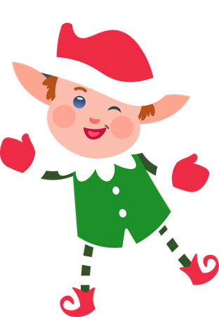 Christmas Baby Elf  Illustration