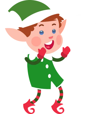 Christmas Baby Elf  Illustration