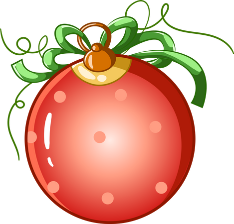 Christmas ball with ribbon Illustration
