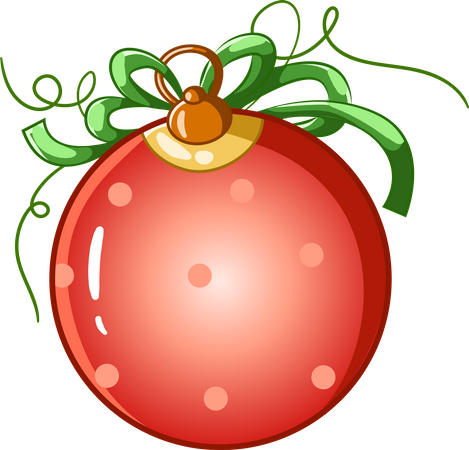 Christmas ball with ribbon  Illustration