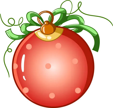 Christmas ball with ribbon  Illustration