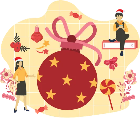 Christmas Celebration Flat Design Illustration