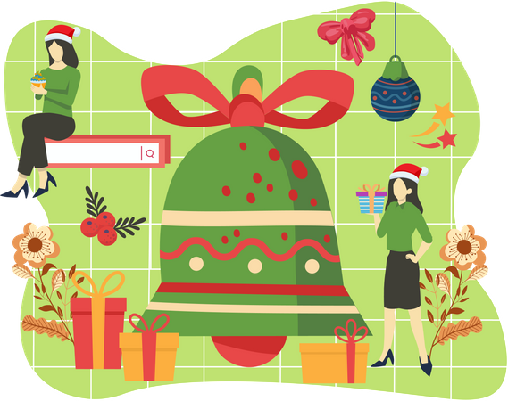 Christmas bell decoration  Illustration