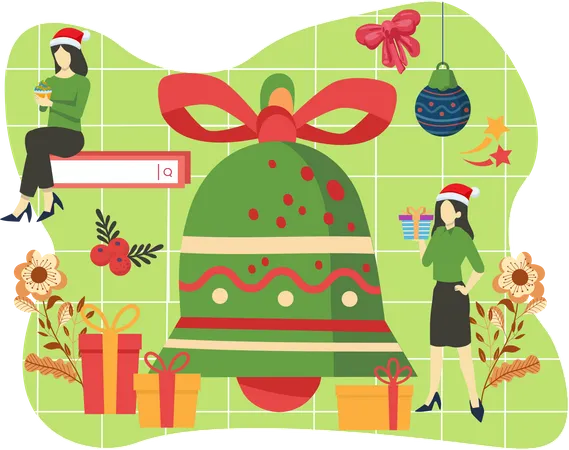 Christmas bell decoration  Illustration