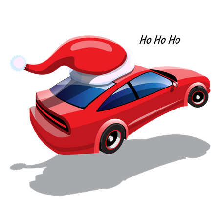 Christmas car  Illustration