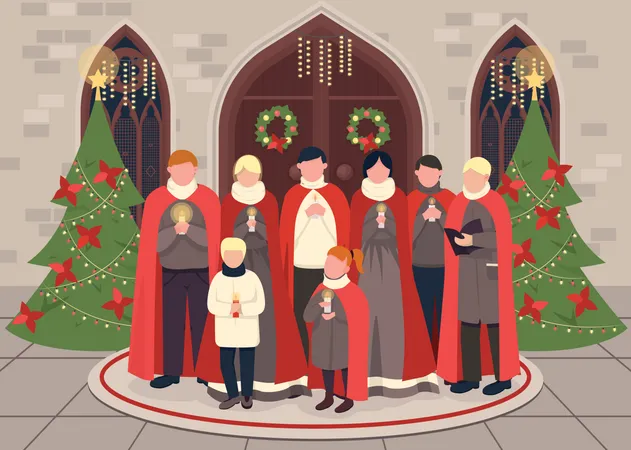 Christmas carol choir Illustration