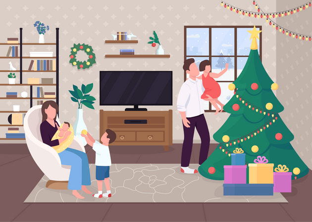 Christmas celebrations  Illustration