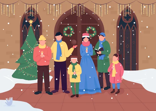 Christmas church choir  Illustration