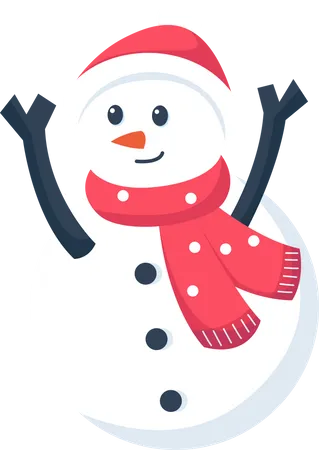 Christmas Cute Snowman  Illustration