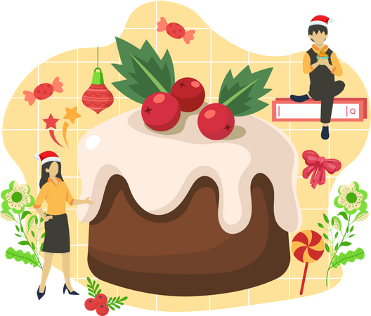 Christmas Day Cake  Illustration