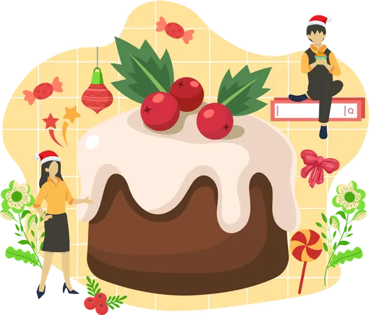 Christmas Day Cake  Illustration