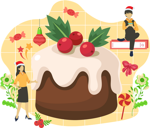 Christmas Day Cake  Illustration