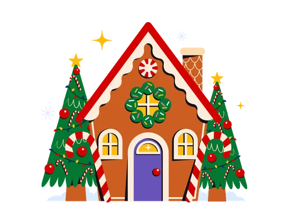 Christmas decoration at home  Illustration