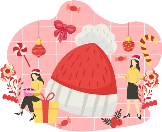 Christmas decorative hat Illustration
