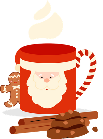 Christmas dessert mug Illustration