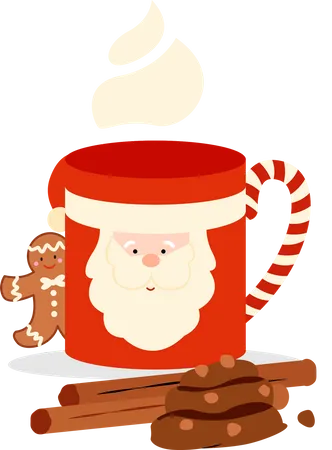 Christmas dessert mug Illustration