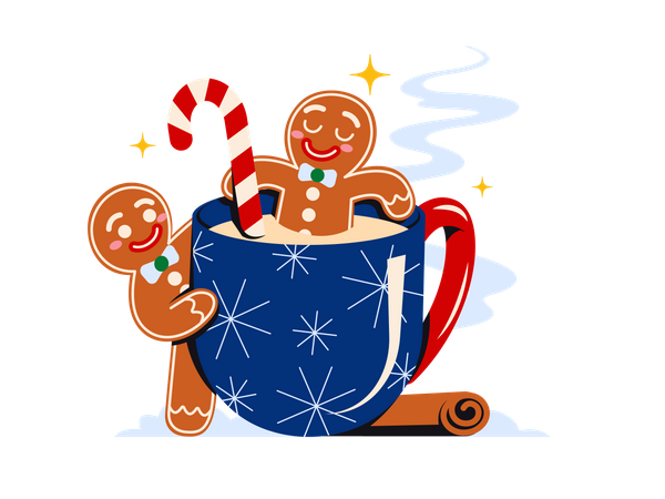 Christmas dessert mug  Illustration