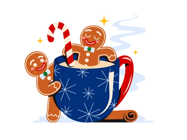 Christmas dessert mug  Illustration