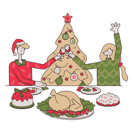 Christmas Dinner  Illustration