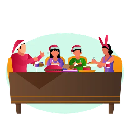 Christmas dinner party  Illustration