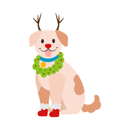 Christmas dog  Illustration