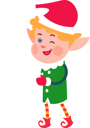 Christmas Elf Holding Letter  Illustration