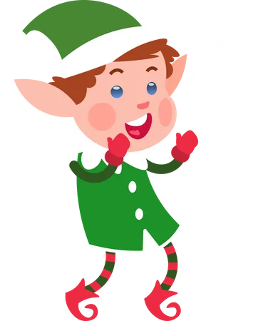Christmas Elf Shouting  Illustration