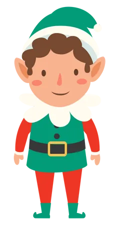 Christmas elf standing still  Illustration
