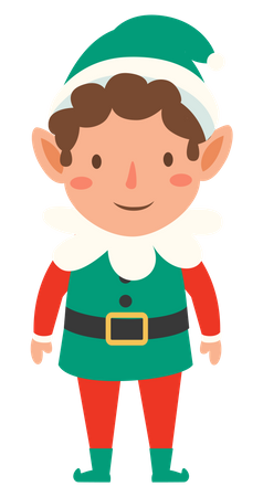 Christmas elf standing still  Illustration