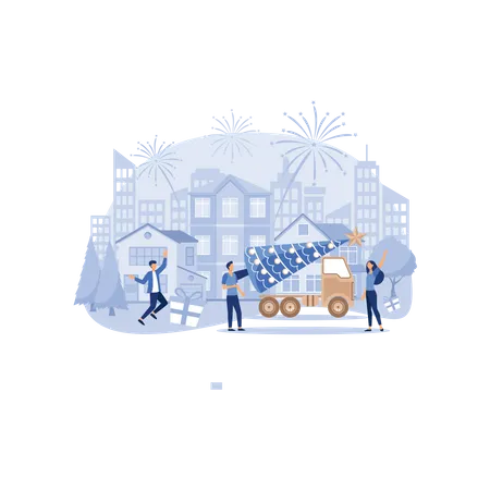 Christmas festive decoration  Illustration