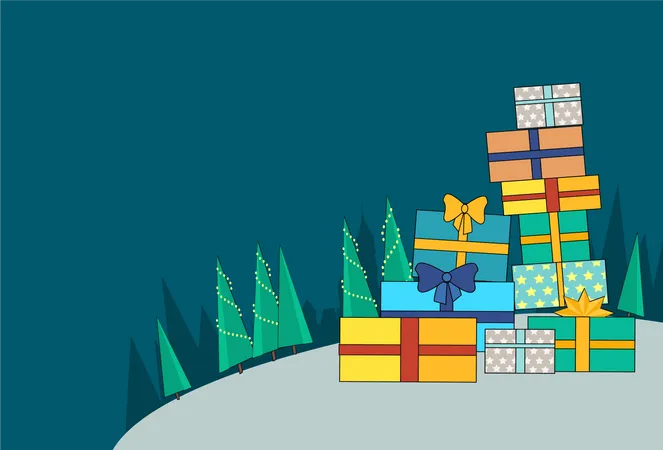 Christmas Gift Boxes  Illustration
