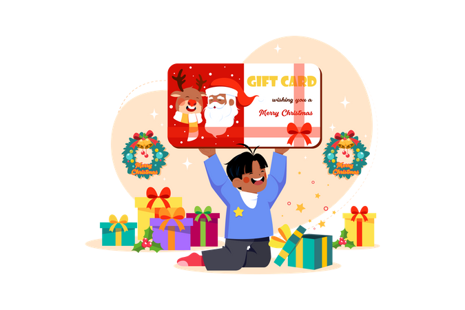 Christmas gift card  Illustration