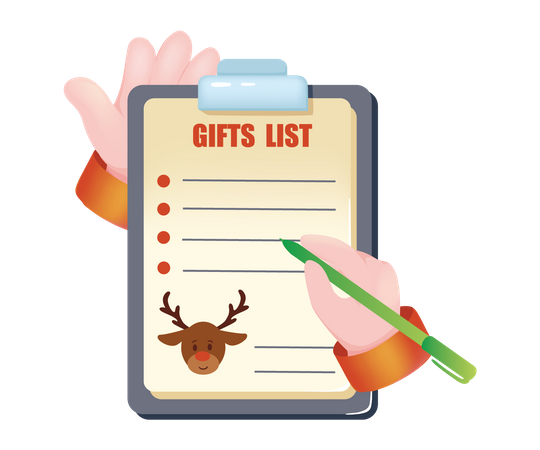 Christmas Gift List Illustration