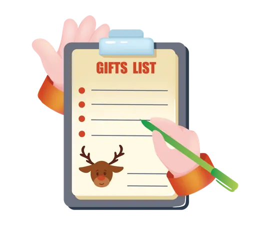 Christmas Gift List  Illustration