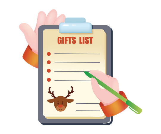 Christmas Gift List  Illustration