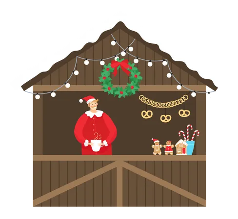 Christmas gift store  Illustration